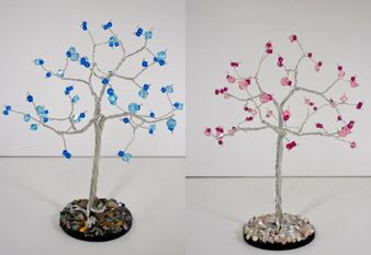 crystal and wire tree sculpture handmade