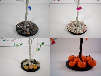 crystal and wire tree base options